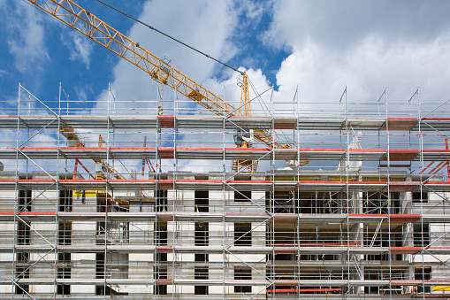 Construction site - scaffolding, low-angle view