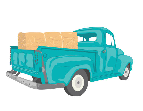 Vintage truck filled with autumn harvest elements. File is created in CMYK and comes with a large high resolution jpeg.