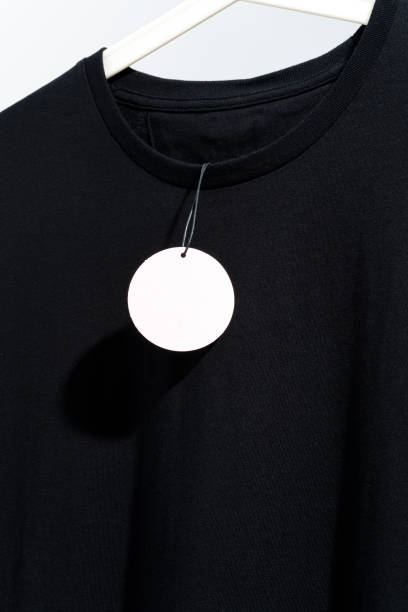 istock Black t-shirt with blank price tag on hanger 1269731214