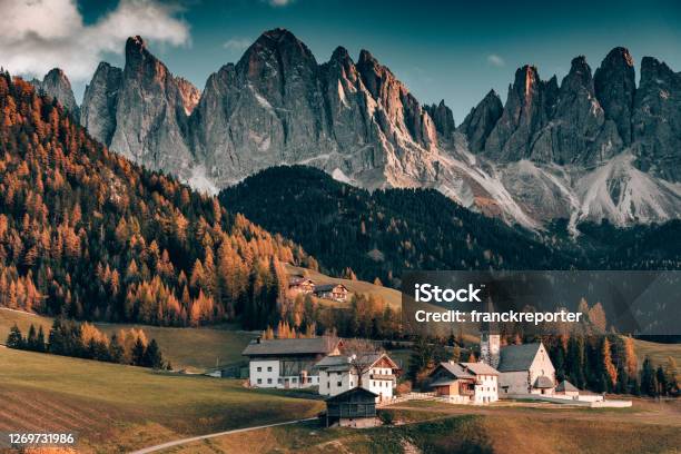 Dolomites Peaks In Autumn Stock Photo - Download Image Now - Dolomites, Autumn, Italy