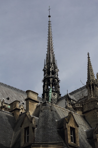 The spire of Notre-Dame de Paris before the fire of April 2019
