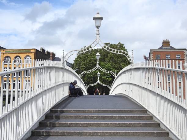 il ponte ha'penny - dublin ireland bridge hapenny penny foto e immagini stock