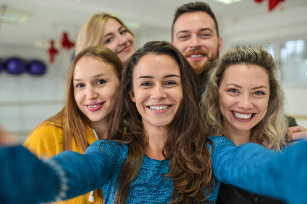 istock Gym Selfie By Smiling Athletes 1269748411
