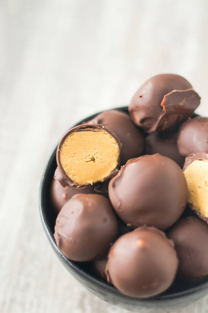 istock Halved Creamy Peanut Butter Balls 1269748457