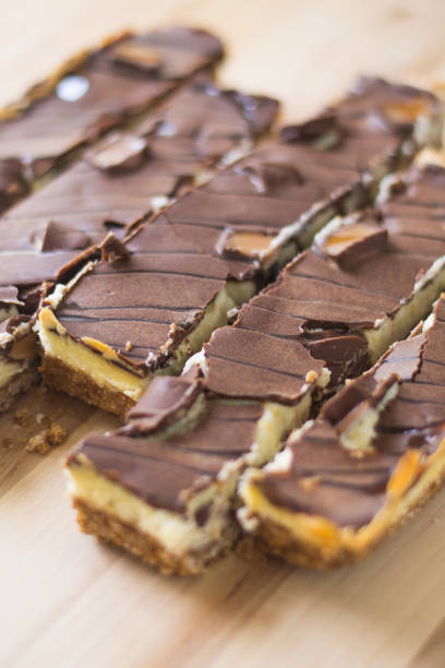 istock Sliced Rolo Cheesecake Bars ready to eat! 1269748496