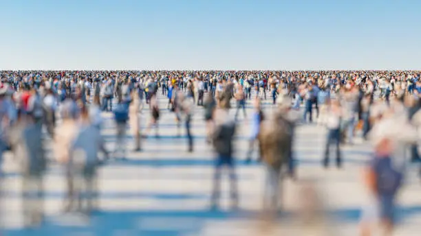 Crowds of people, 3D generated image.