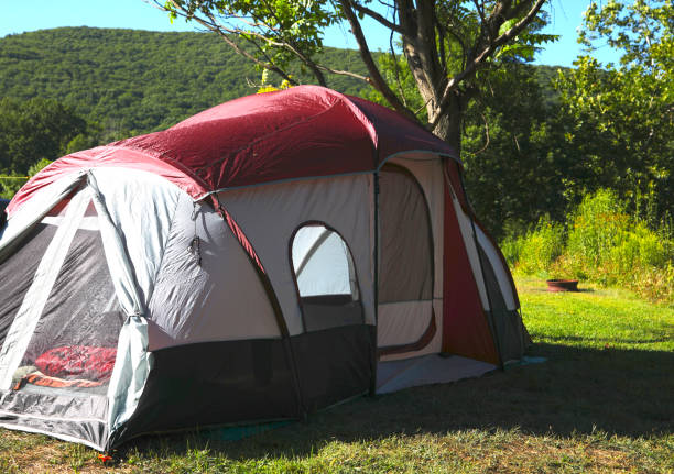 istock Big tent next to the tree on the campground. 1269755945