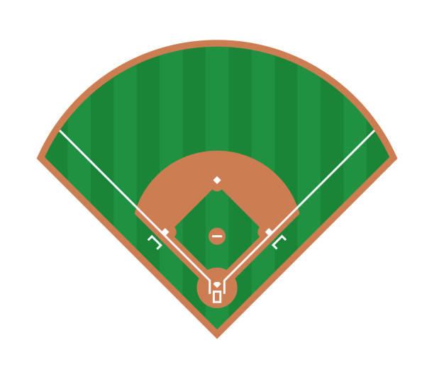 Baseball field icon. Flat illustration of baseball field vector design. Top view Web Baseball field icon. Flat illustration of baseball field vector design. Top view baseball diamond stock illustrations