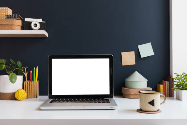 istock Learning on laptop. Home office. Organised workspace. 1269762253