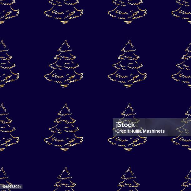 Pin Tree Pattern Gold Frame Pine Tree Pattern Gold10 Stock Illustration - Download Image Now ...