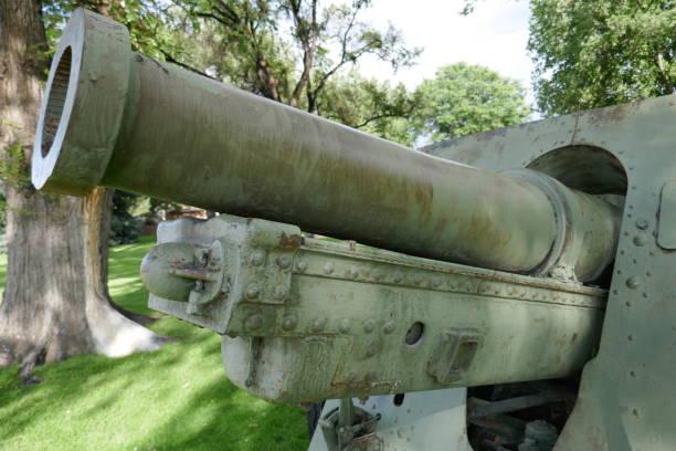 istock Historic military artillery cannon barrel close-up 1269766160
