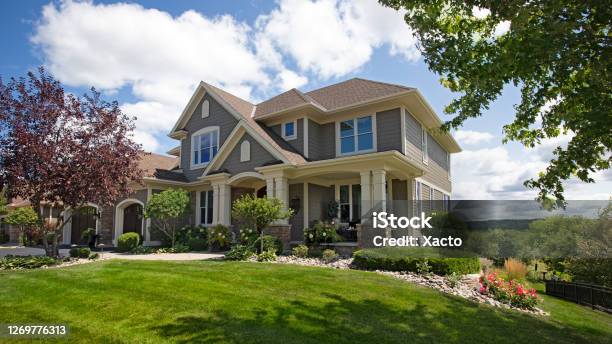 Suburban House Stock Photo - Download Image Now - House, Outdoors, Building Exterior