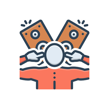 Icon for crackling, loud, sound, music system, person, noise, speaker, subwoofer