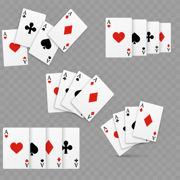 istock Set of four of a kind aces playing cards. Realistic vector. 1269784991