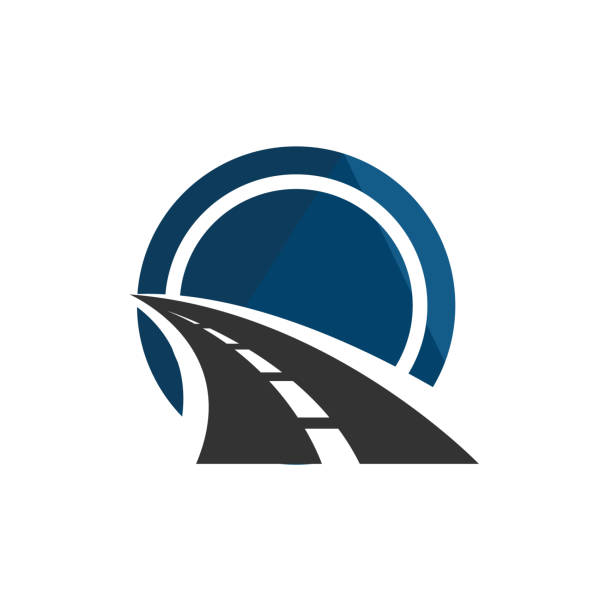 budowa dróg logo konserwacji dróg kreatywna koncepcja znaku. pomysł na ikonę wektora szablonu chodnika z autostradą. temat transportu i ruchu. - road stock illustrations