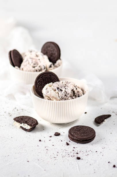 istock Vanilla ice cream with chocolate cookies 1269789104