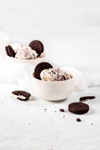 istock Vanilla ice cream with chocolate cookies 1269789114
