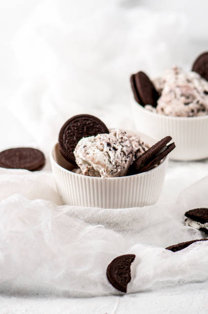 istock Vanilla ice cream with chocolate cookies 1269789161