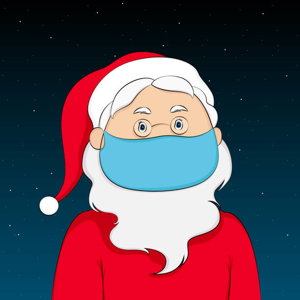 istock Santa Claus in medical mask. Cartoon. Vector illustration 1269797996