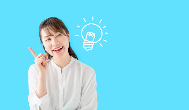 istock Inspired young asian woman. Good idea. 1269798844