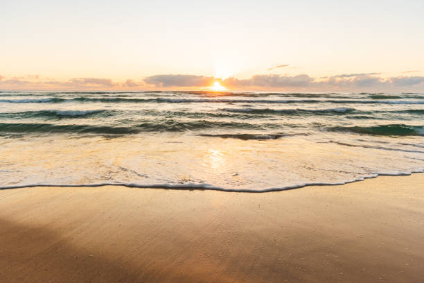 landscape ocean sea early morning Australia Gold Coast stock photo