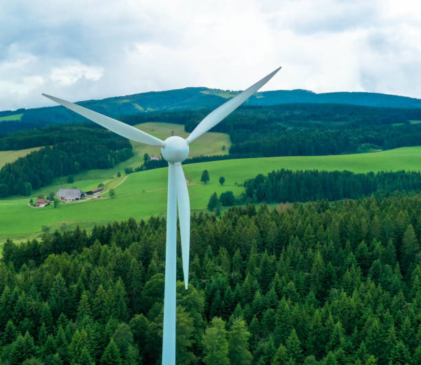 istock Wind turbines producing clean electricity 1269800458