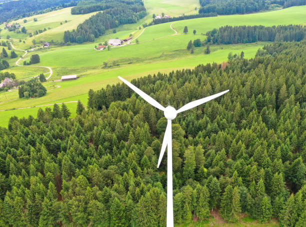 istock Wind turbines producing clean electricity 1269800460