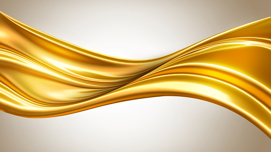 Abstract 3D background with bright golden wave