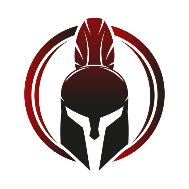 Spartan helmet icon. vector art illustration