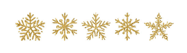 Gold glitter texture snowflake hand drawn icons set on white background. Shiny Christmas, New year and winter sparkling golden symbols for print, web, decoration, greeting card. Vector Illustration. Gold glitter texture snowflake hand drawn icons set on white background. Shiny Christmas, New year and winter sparkling golden symbols for print, web, decoration, greeting card. Vector Illustration symbol snowflake icon set shiny stock illustrations