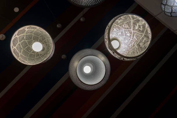 istock Bottom view of modern ceiling light. Lighting decoration concept. 1269808010