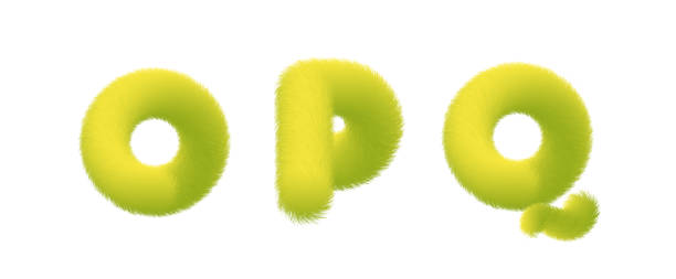 istock Set of High Quality 3D Shaggy Letter O P Q on White Backgroun 1269808190