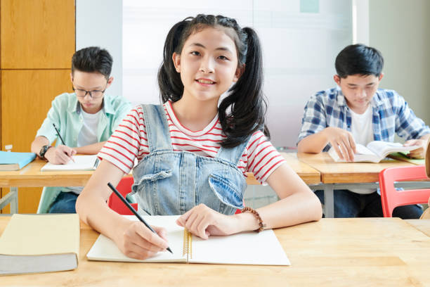 istock Schoolgirl writing essay 1269809535