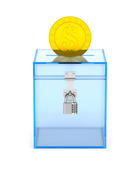 moneybox on white background. Isolated 3D illustration moneybox on white background. Isolated 3D illustration transparent donation box stock pictures, royalty-free photos & images