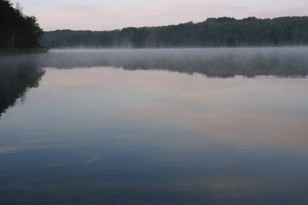 istock fog on a lake surrounded by trees 1269813354