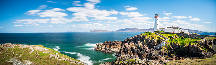 Lighthouse Panorama in Ireland Sea, Ocean, Coast, Atlantic, Cliffs, Rock, Landscape, Nature