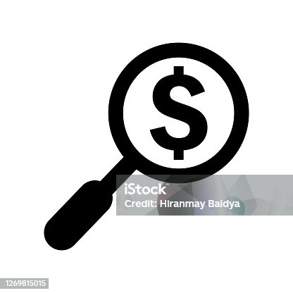 istock Browse, find, search icon. Black vector isolated on a white background 1269815015