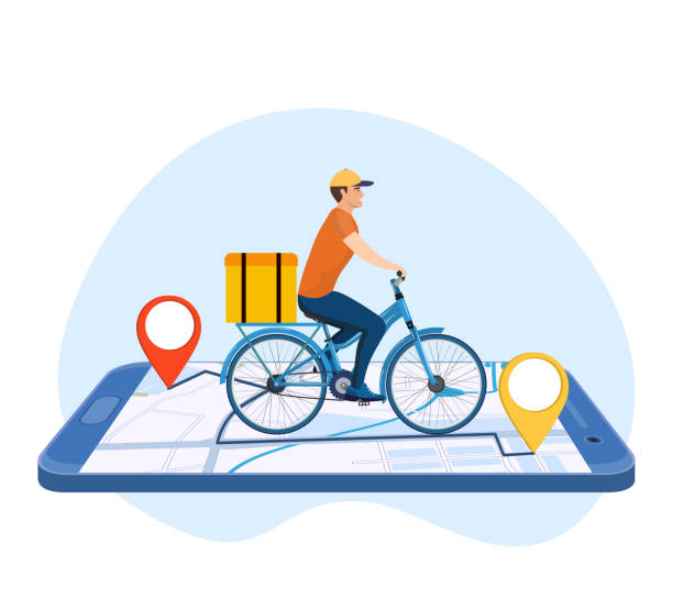 ilustrações, clipart, desenhos animados e ícones de conceito de serviço de entrega on-line, - e commerce internet e mail shopping