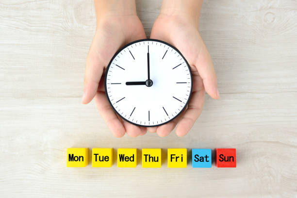 1 週間の画像のスケジュール - deadline personal organizer busy clock ストックフォトと画像