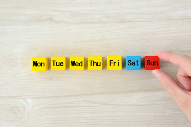 Schedule for one week images Schedule for one week images in English friday stock pictures, royalty-free photos & images