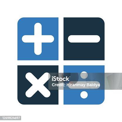 istock Accounting, calculation sign icon. Glyph vector isolated on a white background 1269824697