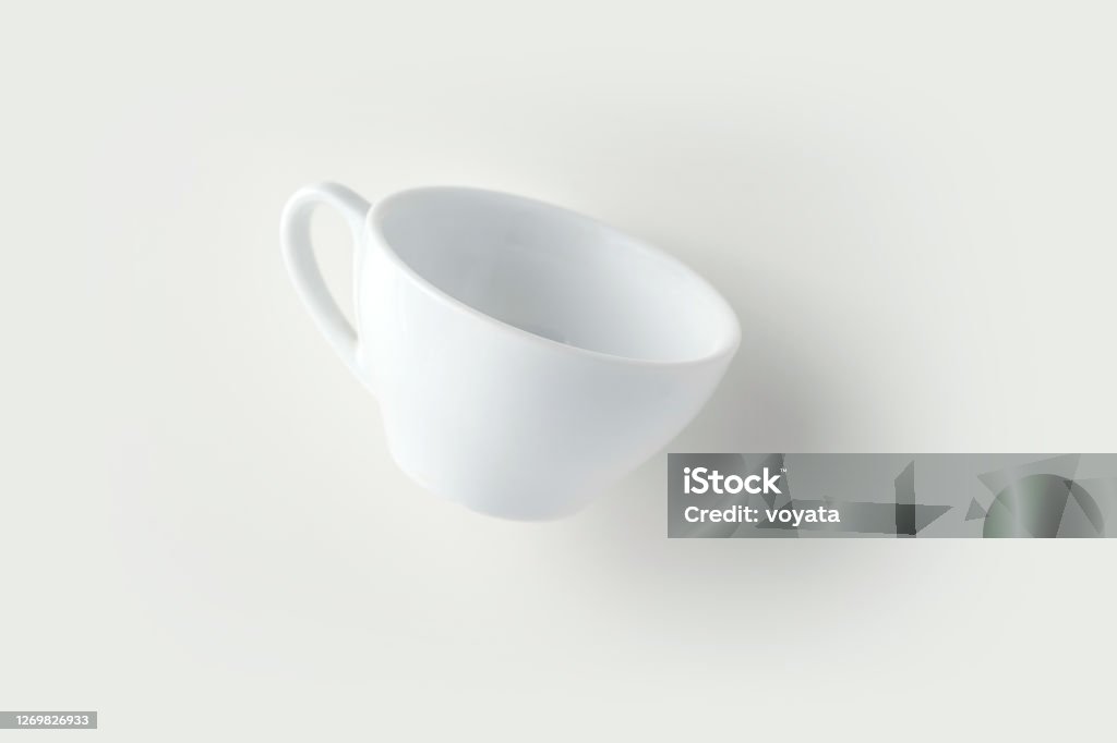 Visual Empty Cup Front View Of Float Empty Cup On White Stock Photo - Download Image Now ...
