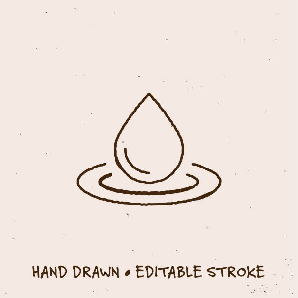 ilustrações de stock, clip art, desenhos animados e ícones de hand drawn water efficiency line icon with editable stroke - 269