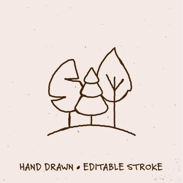 Ilustración de Icono De Línea Del Bosque Dibujado A Mano Con Trazo Editable y más Vectores Libres de Derechos de Dibujar - iStock Ilustración de Icono De Línea Del Bosque Dibujado A Mano Con Trazo Editable y más Vectores Libres de Derechos de Dibujar - iStock