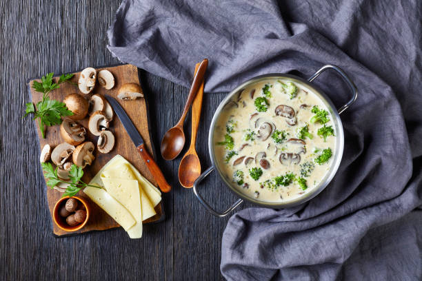 istock Mushroom Cheese Broccoli Soup in a pot 1269829700