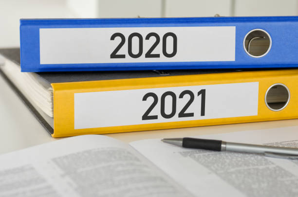 istock Folders with the label 2021 and 2020 1269830867