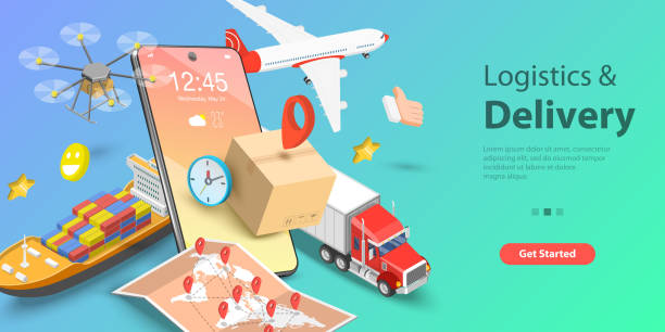 ilustrações de stock, clip art, desenhos animados e ícones de 3d isometric flat vector conceptual illustration of smart logistics. - china covid