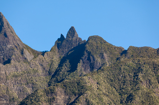 mountain ridge at reunion island, indian ocean.
