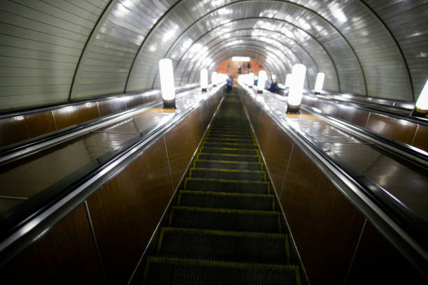 istock Old escalator leading to the metro station 1269833269