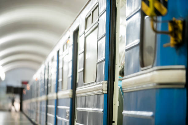 istock The train stopped at a metro station, waiting for passengers 1269833347